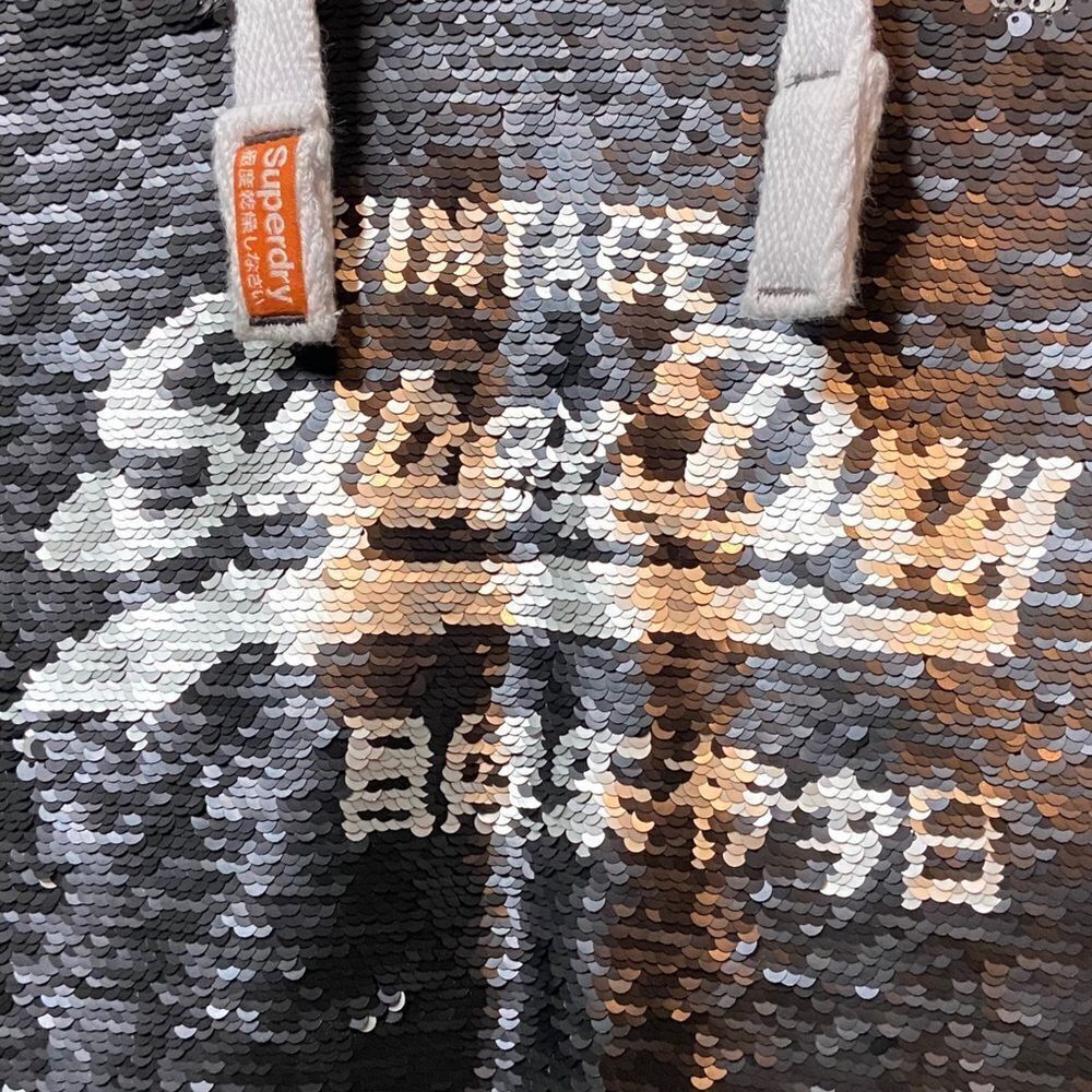 Super Dry Premium Sequin Entry Jacket Hoodie Gray… - image 5